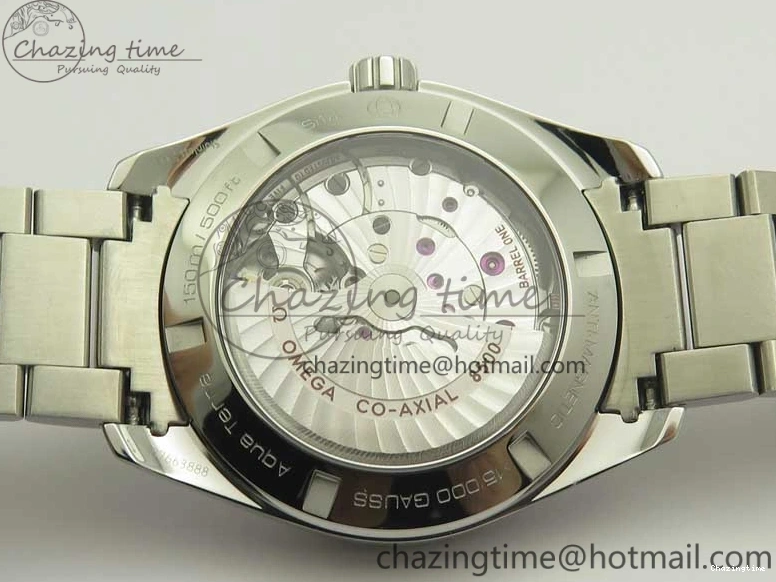 0129 FlexibleFit Aqua Terra 150M SS VSF 1:1 Best Edition Black Wave Textured Dial RG Hand on SS Bracelet A8500 Super Clone 8032